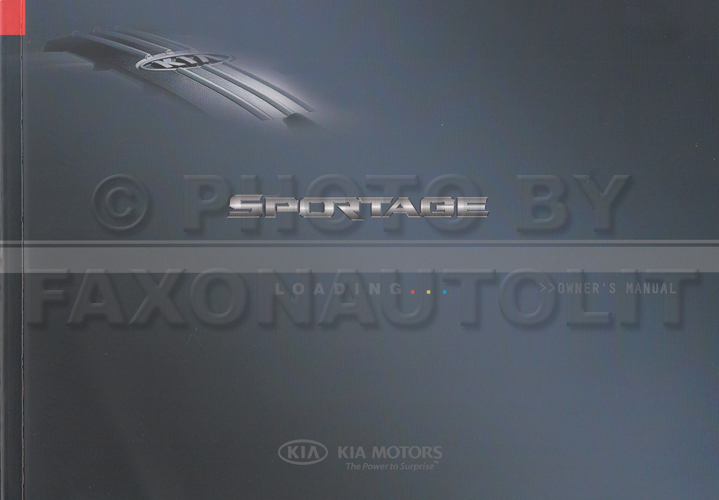 2008 Kia Sportage Owners Manual Original