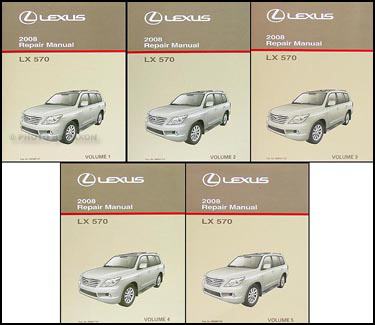 2008 Lexus LX 570 Repair Manual 5 Volume Set Original 