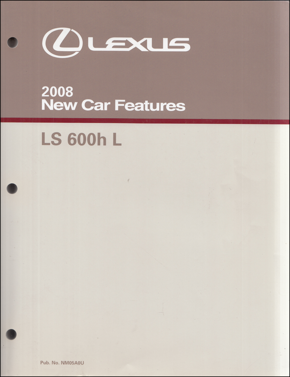 2008 Lexus LS 600h L Features Manual Original