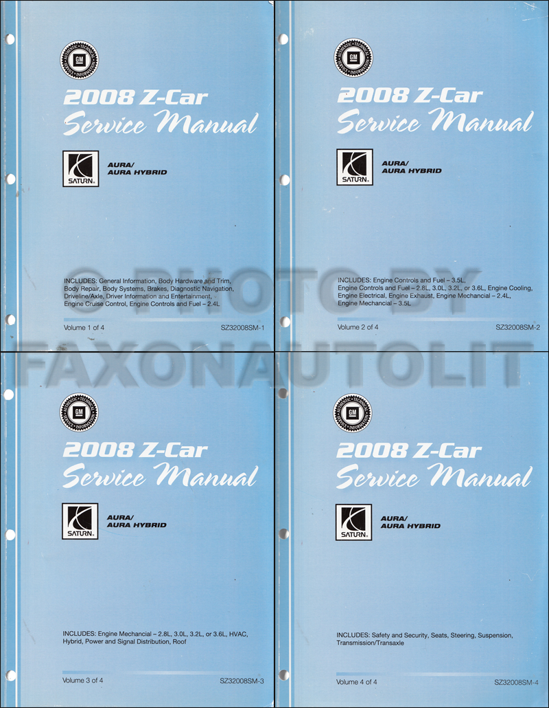 2009 Saturn Aura and Aura Hybrid Repair Manual Original 4 Volume Set 