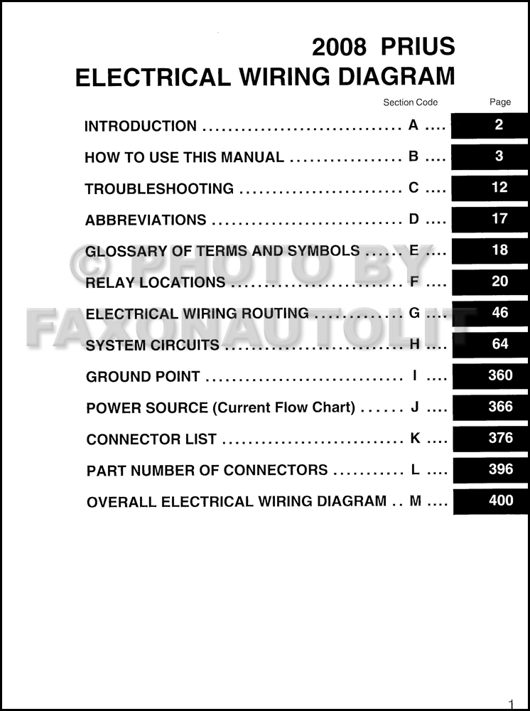 2008 Toyota Prius Wiring Diagram Manual Original Toyota 4Runner Wiring Diagram Faxon Auto Literature