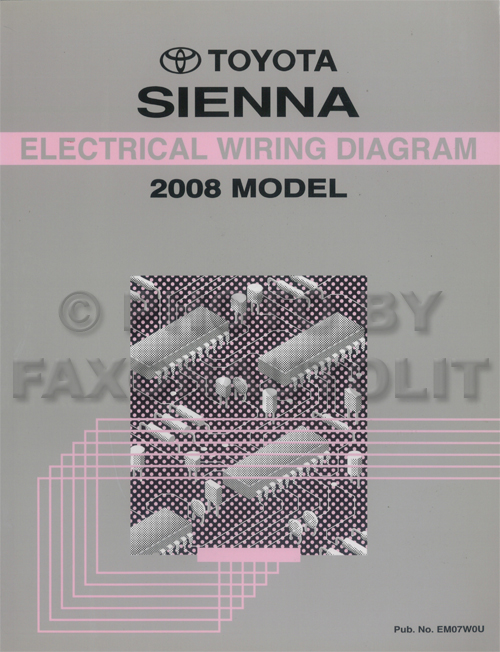 2008 Toyota Sienna Van Wiring Diagram Manual Original