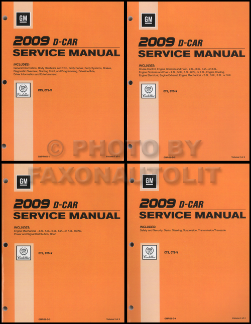 2008 GM D- Car Repair Manual 4 Volume Set Original 