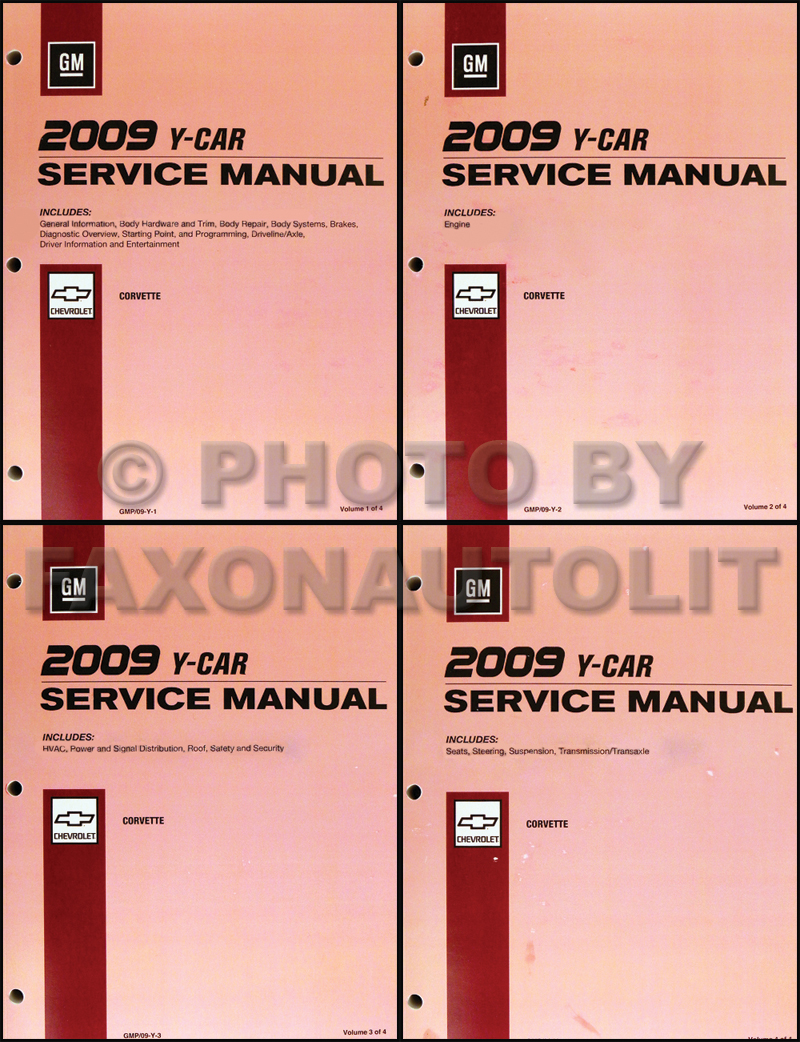 2009 Chevrolet Corvette Repair Shop Manual Original 4 Volume Set