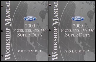 2009 Ford F-Super Duty F250 F350 F450 F550 Repair Shop Manual Set Original