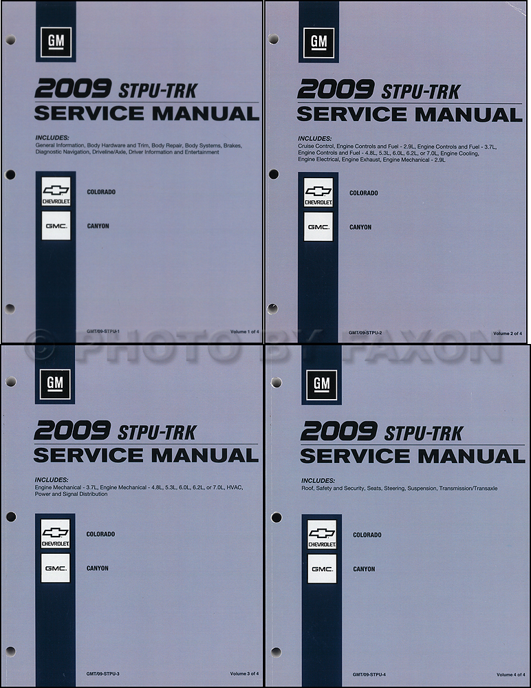 2009 Colorado and Canyon Repair Shop Manual Original 4 Volume Set