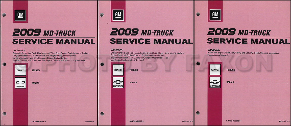 2009 GMC Topkick and Chevy Kodiak Repair Shop Manual 3 Vol. Set Original