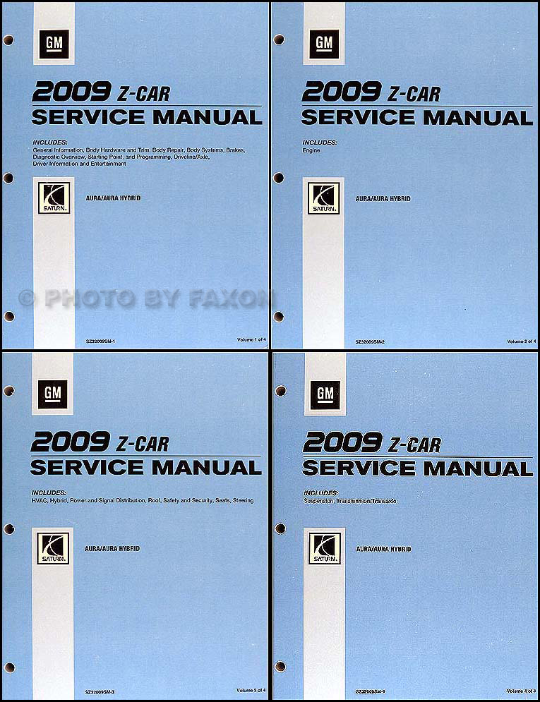 2009 Saturn Aura and Aura Hybrid Repair Manual Original 4 Volume Set 