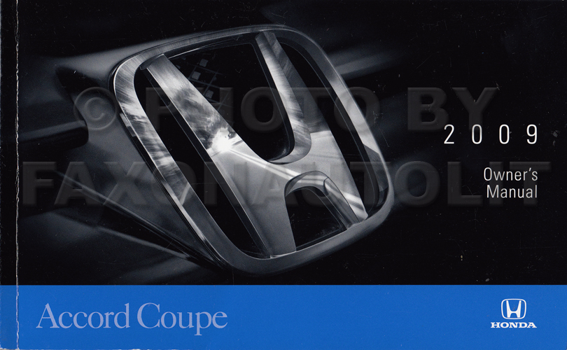 2009 Honda Accord Coupe Owner's Manual Original 2 Door
