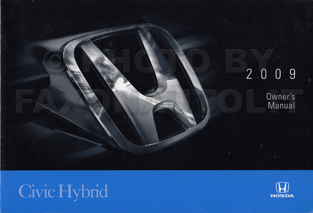 2009 Honda Civic Hybrid Owner's Manual Original