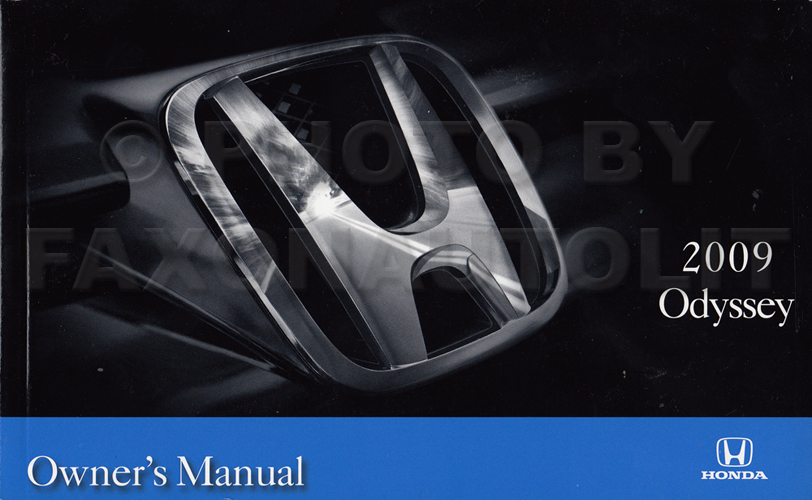 2009 Honda Odyssey Van Owner's Manual Original