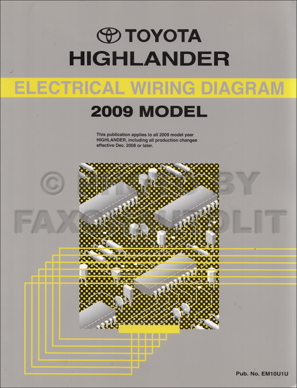 2009 Toyota Highlander GAS Wiring Diagram Manual Original