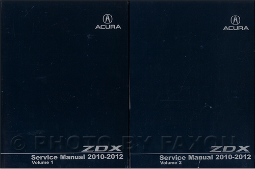 2010-2012 Acura ZDX Service Manual 2 Volume Set