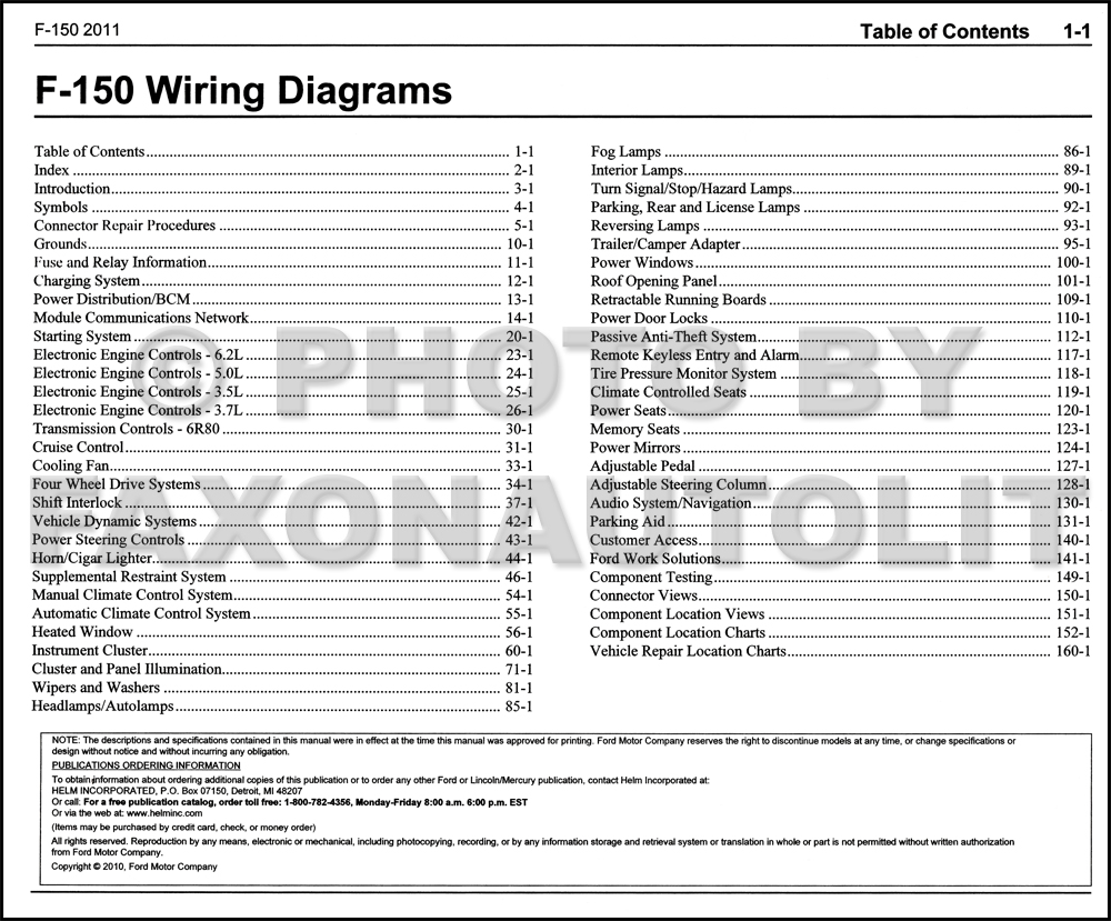 2011 Ford F-150 Wiring Diagram Manual Original  2011 F150 Wiring Diagrams    Faxon Auto Literature