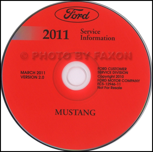 2011 Ford Mustang Repair Shop Manual on CD-ROM Original