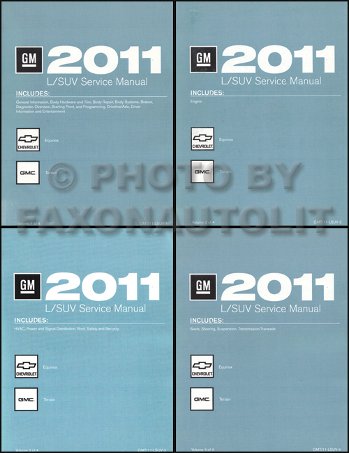 2011 Chevrolet Equinox GMC Terrain Repair Shop Manual Original set of 4