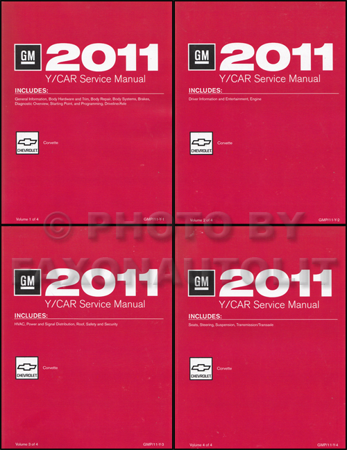2011 Chevrolet Corvette Repair Shop Manual Original 4 Volume Set