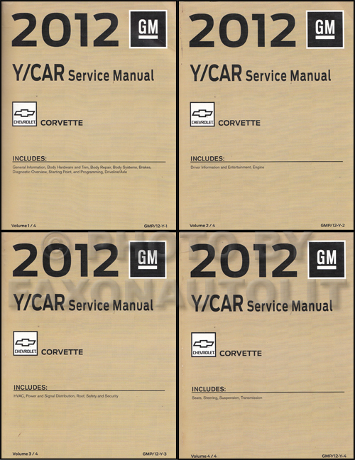 2012 Chevrolet Corvette Repair Shop Manual Original 4 Volume Set