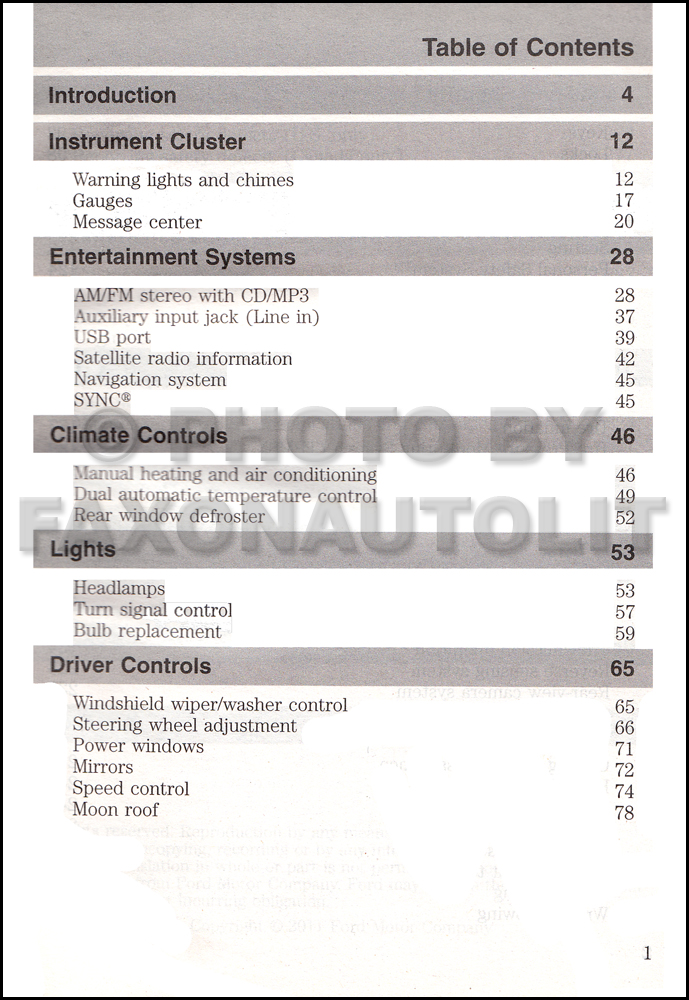 2012 FORD ESCAPE OWNERS MANUAL PDF visual data 3