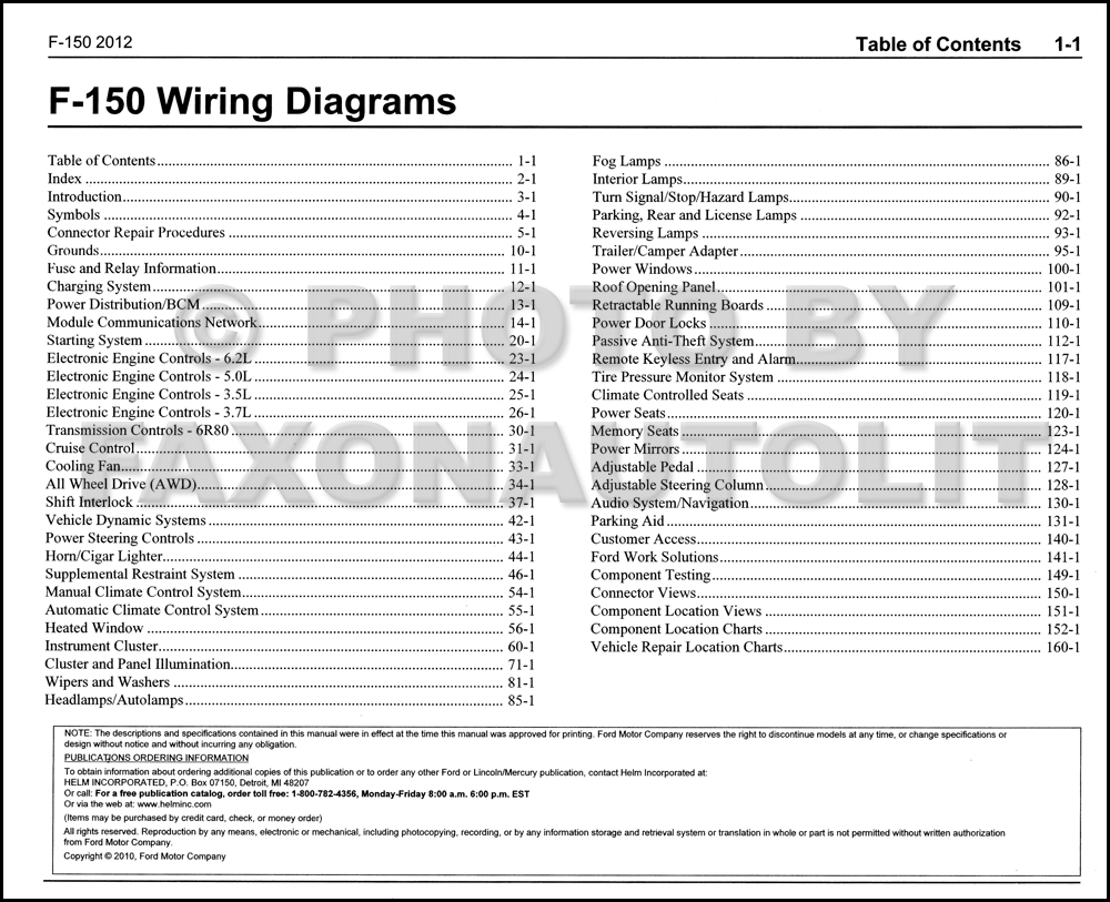 2012 Ford F-150 Pickup Truck Wiring Diagram Manual Original  2012 Ford F150 Wiring Diagram    Faxon Auto Literature