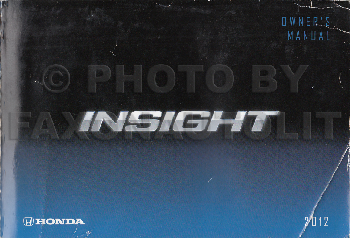 2012 Honda Insight Owner's Manual Original
