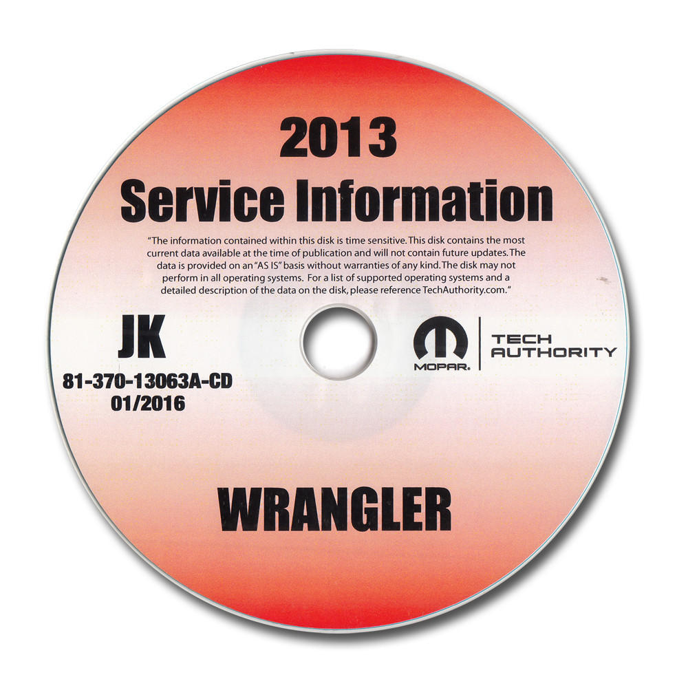 2013 Jeep Wrangler Repair Shop Manual CD-ROM