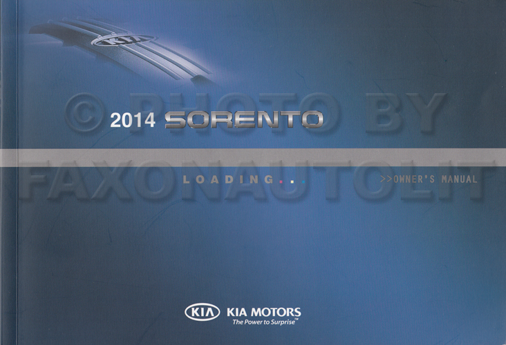 2014 Kia Sorento Owners Manual Original