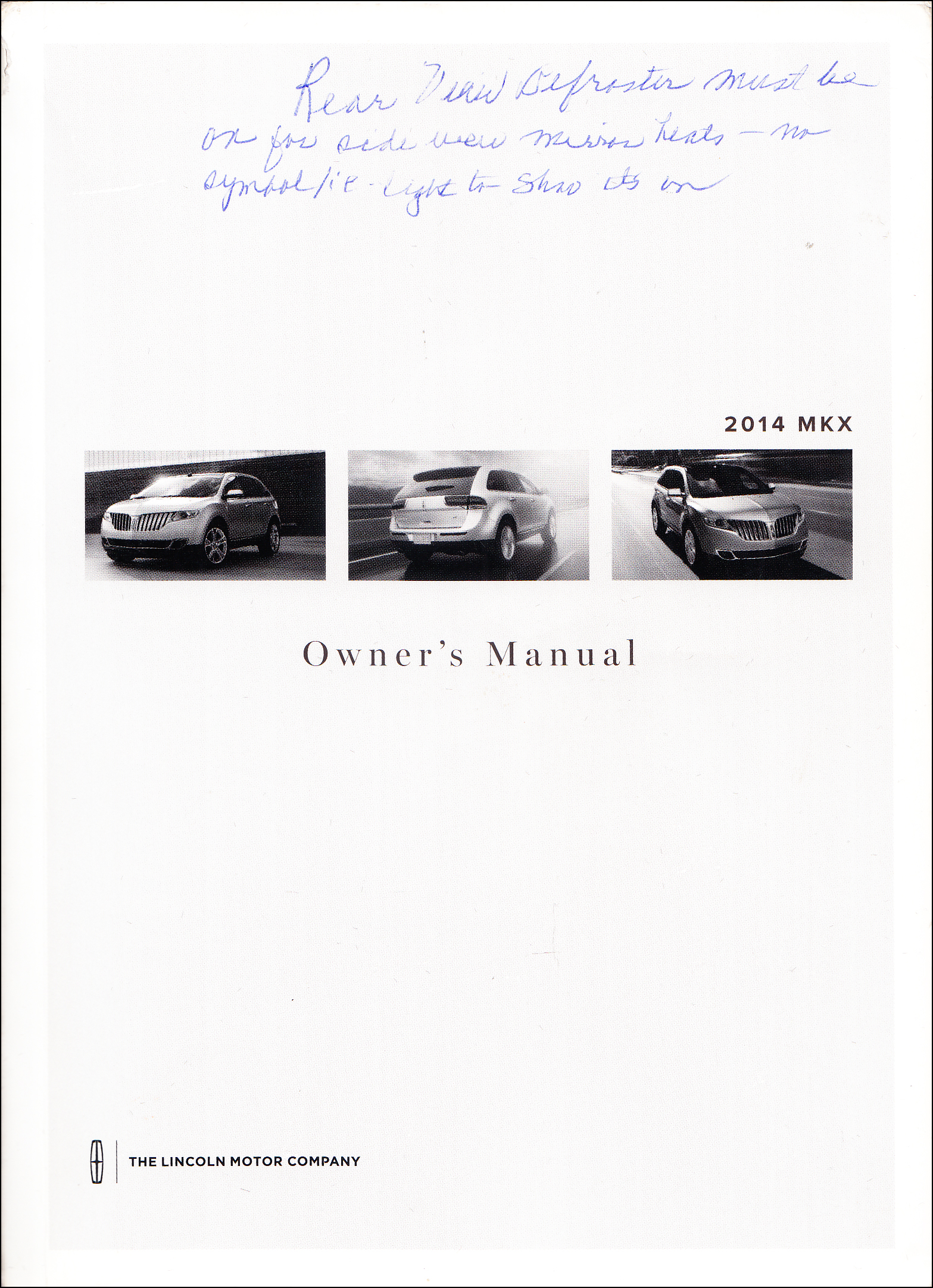 2014 Lincoln MKX Owner's Manual Original