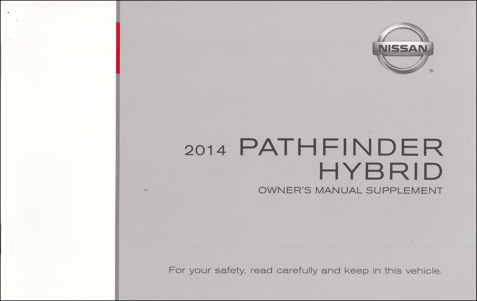 2014 Nissan Pathfinder Hybrid Owner's Manual Original Supplement