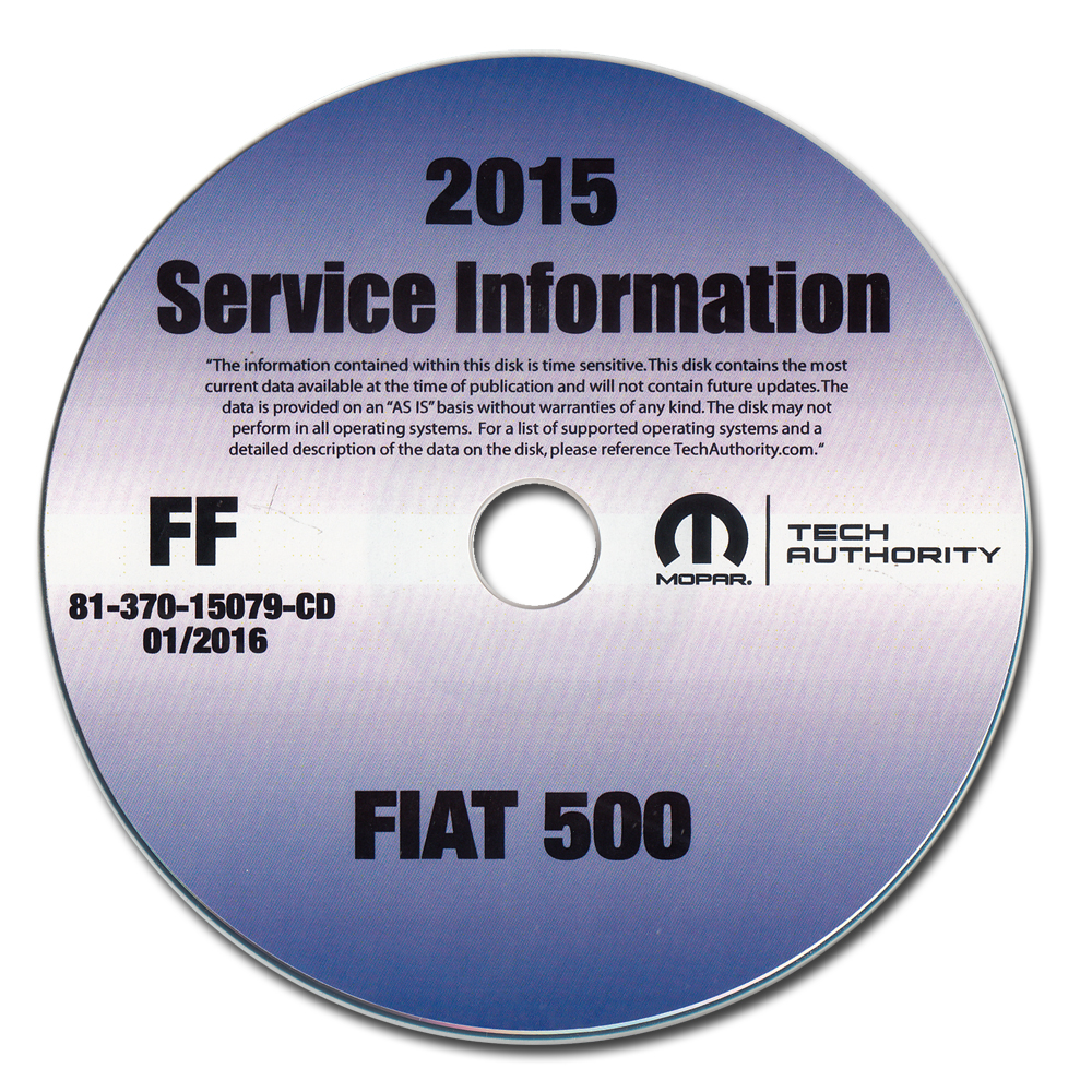 2015 Fiat 500 Repair Shop Manual CD-ROM
