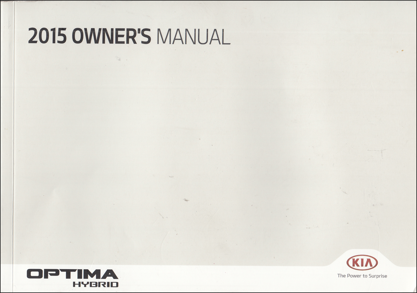 2015 Kia Optima Hybrid Owners Manual Original