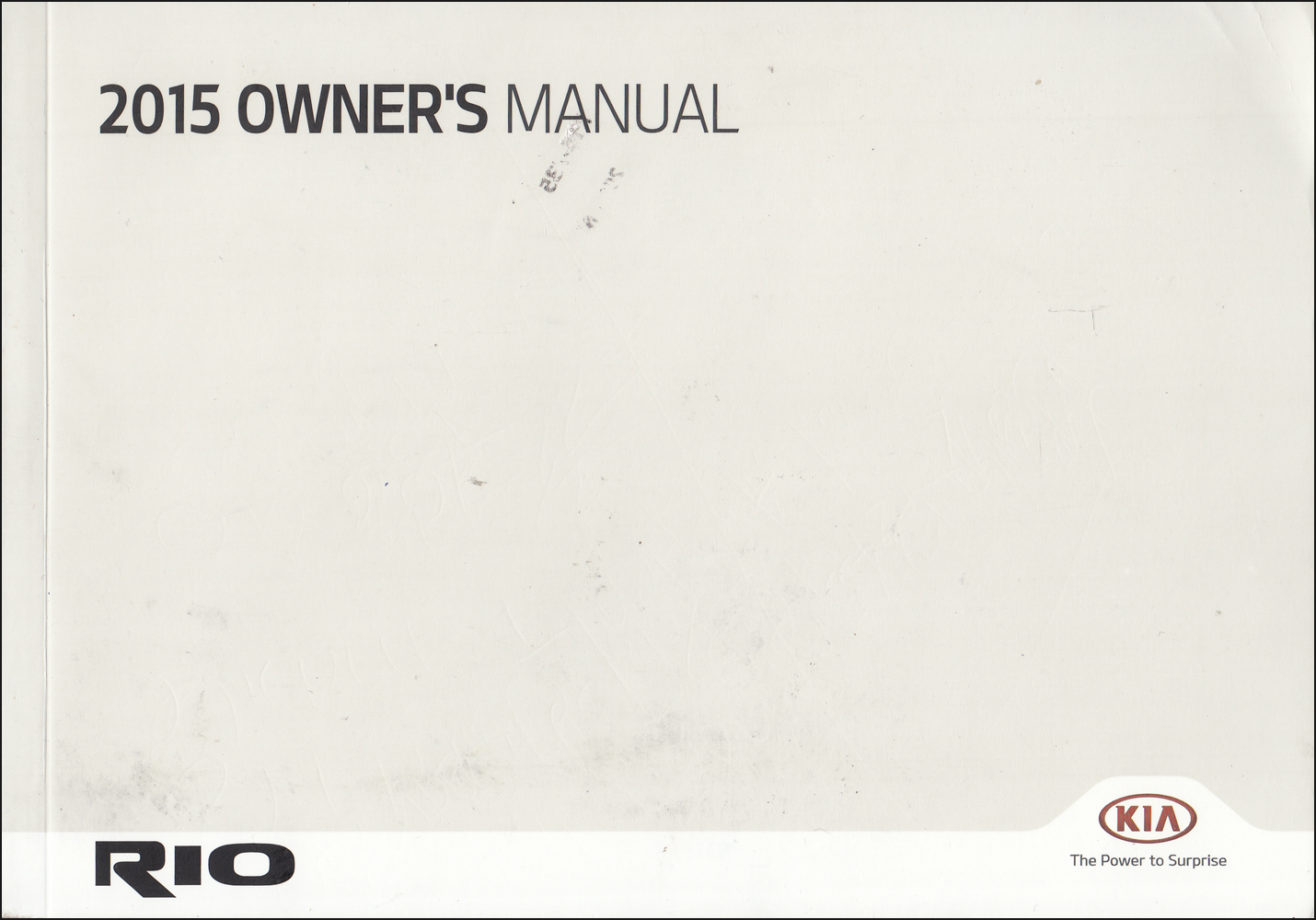 2015 Kia Rio Owners Manual Original