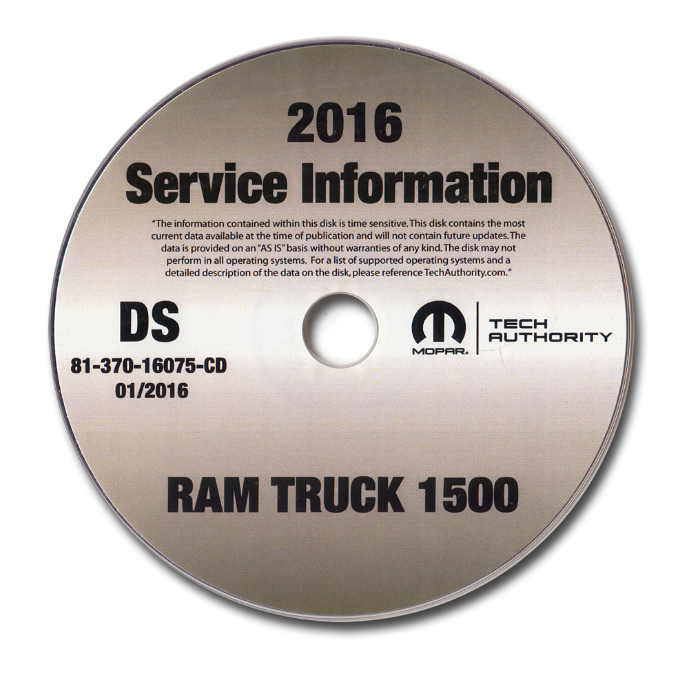 2016 Ram Pickup Truck 1500 Repair Shop Manual CD-ROM Dodge