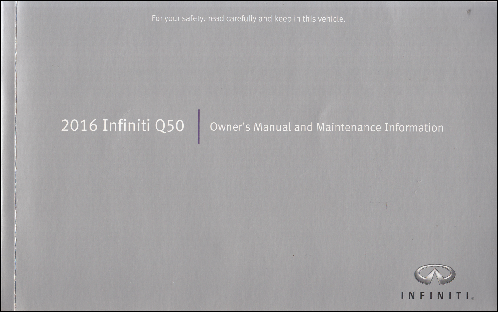 2016 Infiniti Q50 Owner's Manual Original