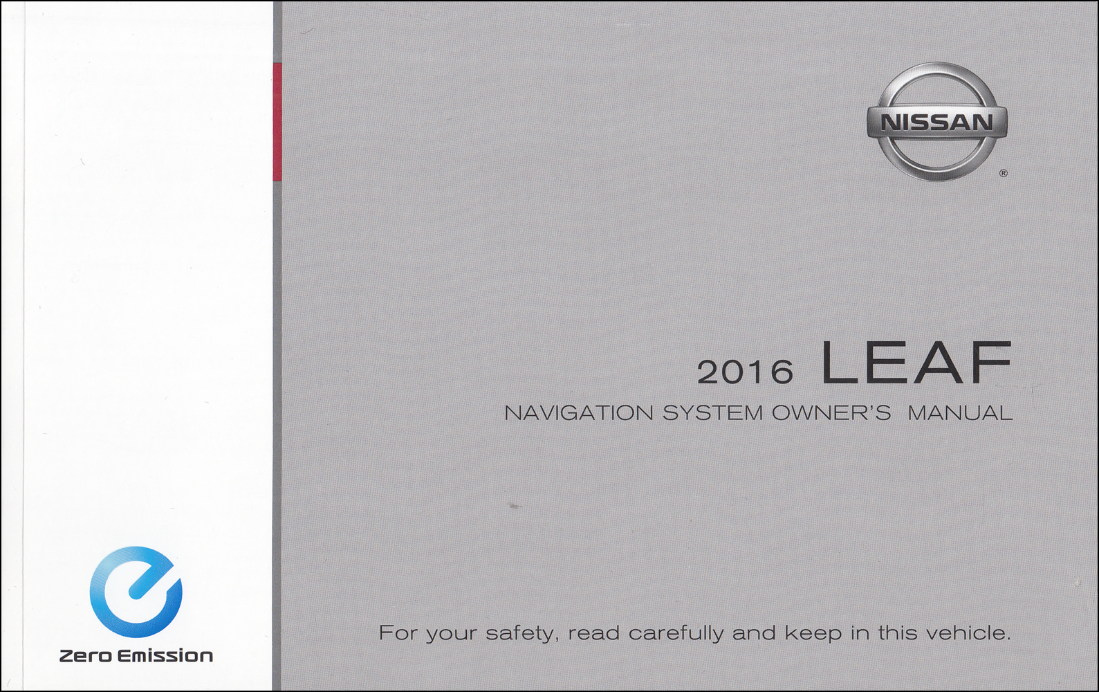 2016 Nissan Leaf Navigation System Owners Manual Original 
