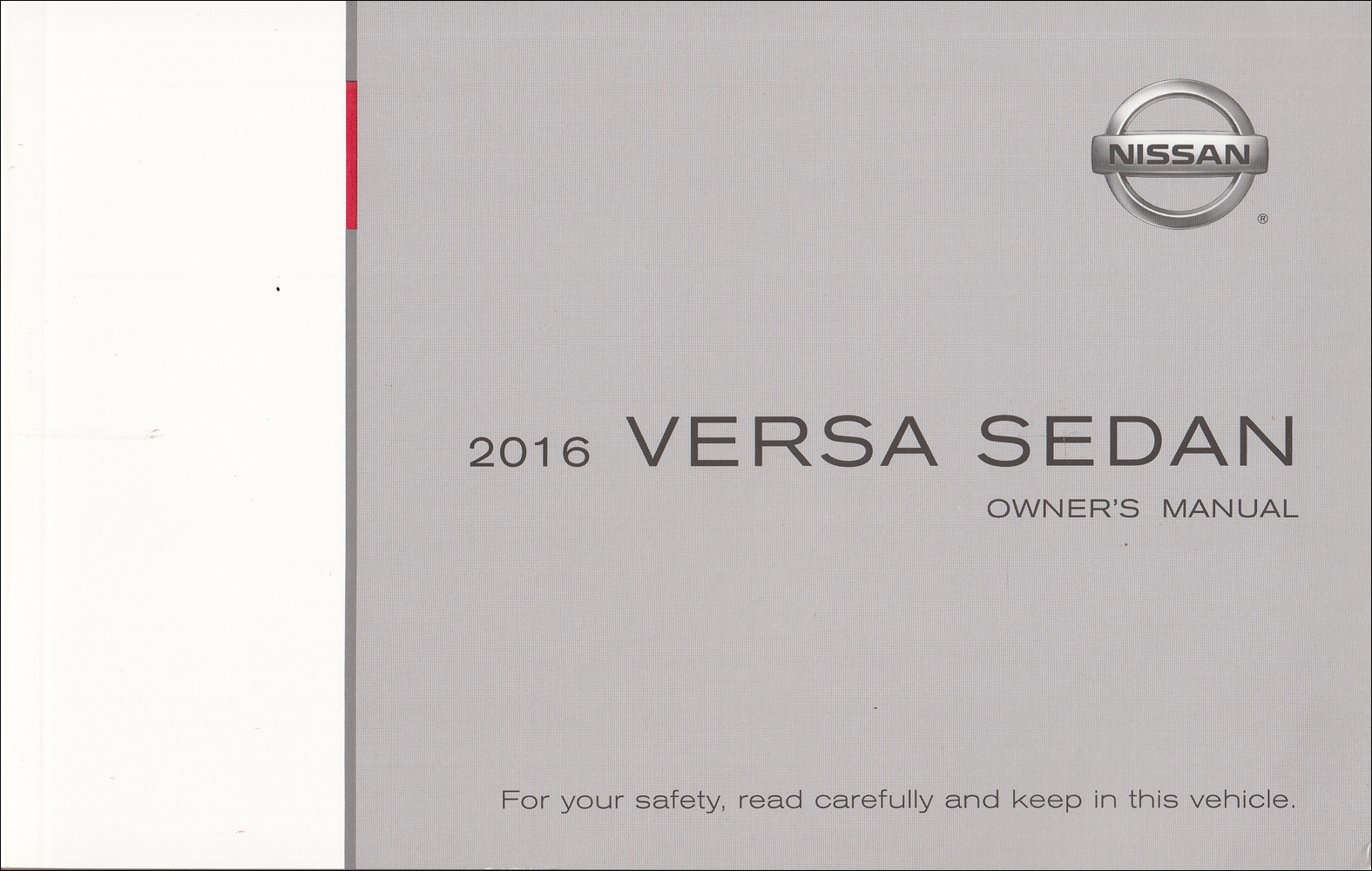 2016 Nissan Versa Sedan Owner's Manual Original