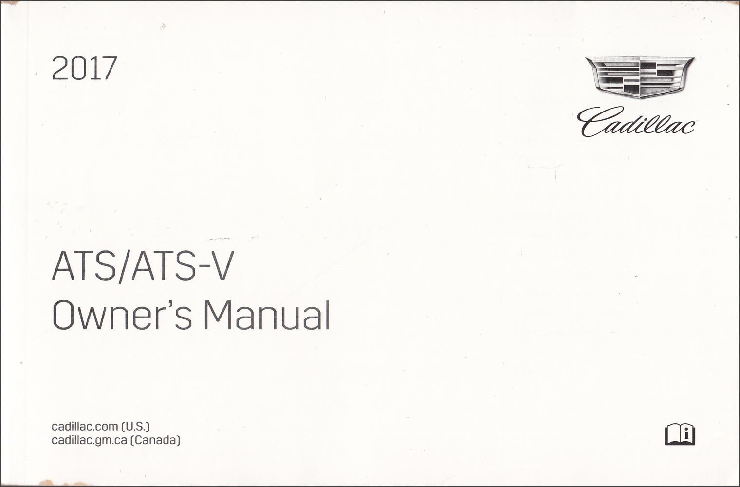 2017 Cadillac ATS Owner's Manual Original