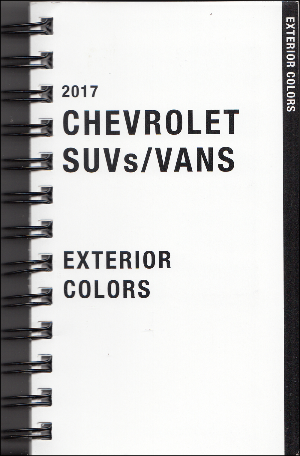 2017 Chevrolet SUV & Vans Data Book with Color & Upholstery Original