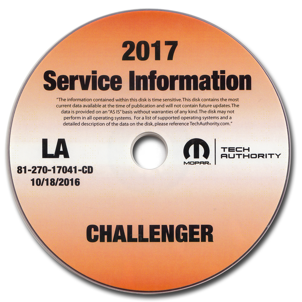 2017 Dodge Challenger Repair Shop Manual CD-ROM