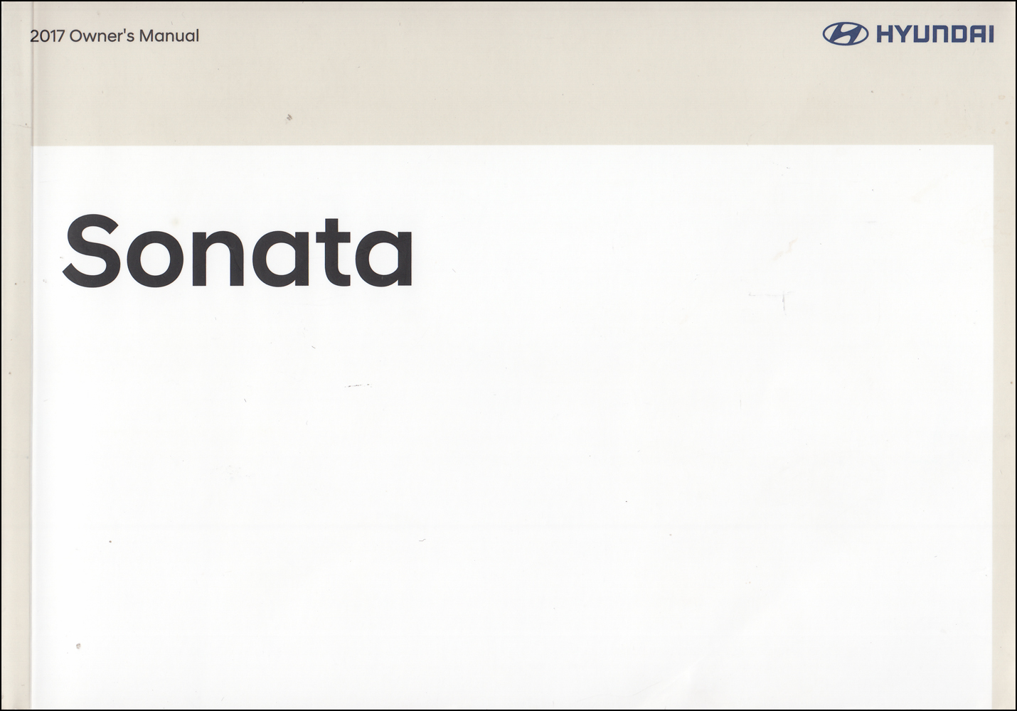 2017 Hyundai Sonata Owner's Manual Original