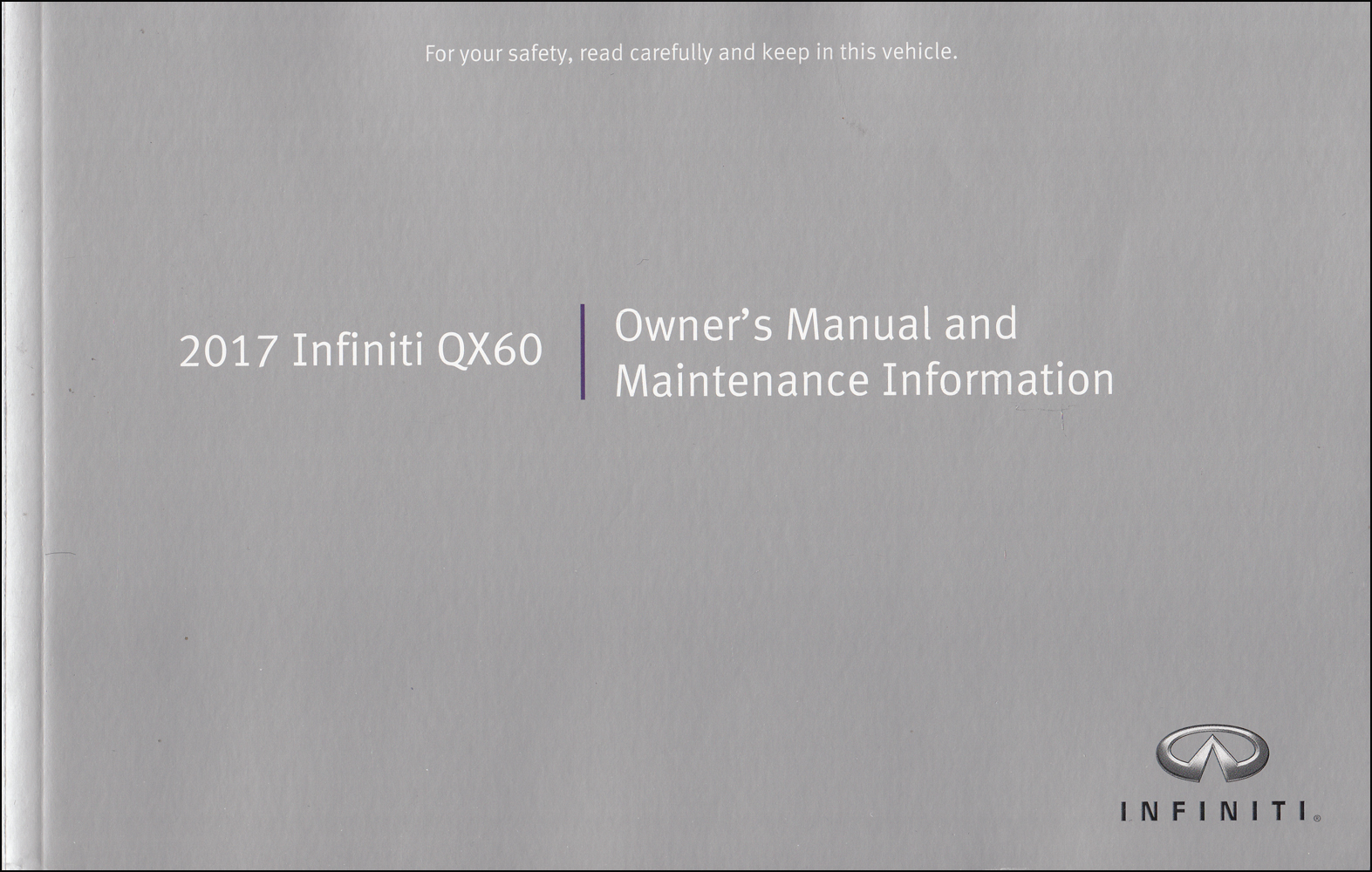 2017 Infiniti QX60 Owner's Manual Original