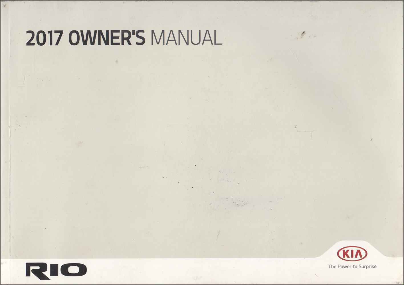 2017 Kia Rio Owners Manual Original