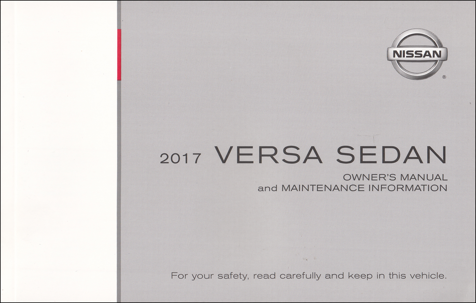 2017 Nissan Versa Sedan Owner's Manual Original