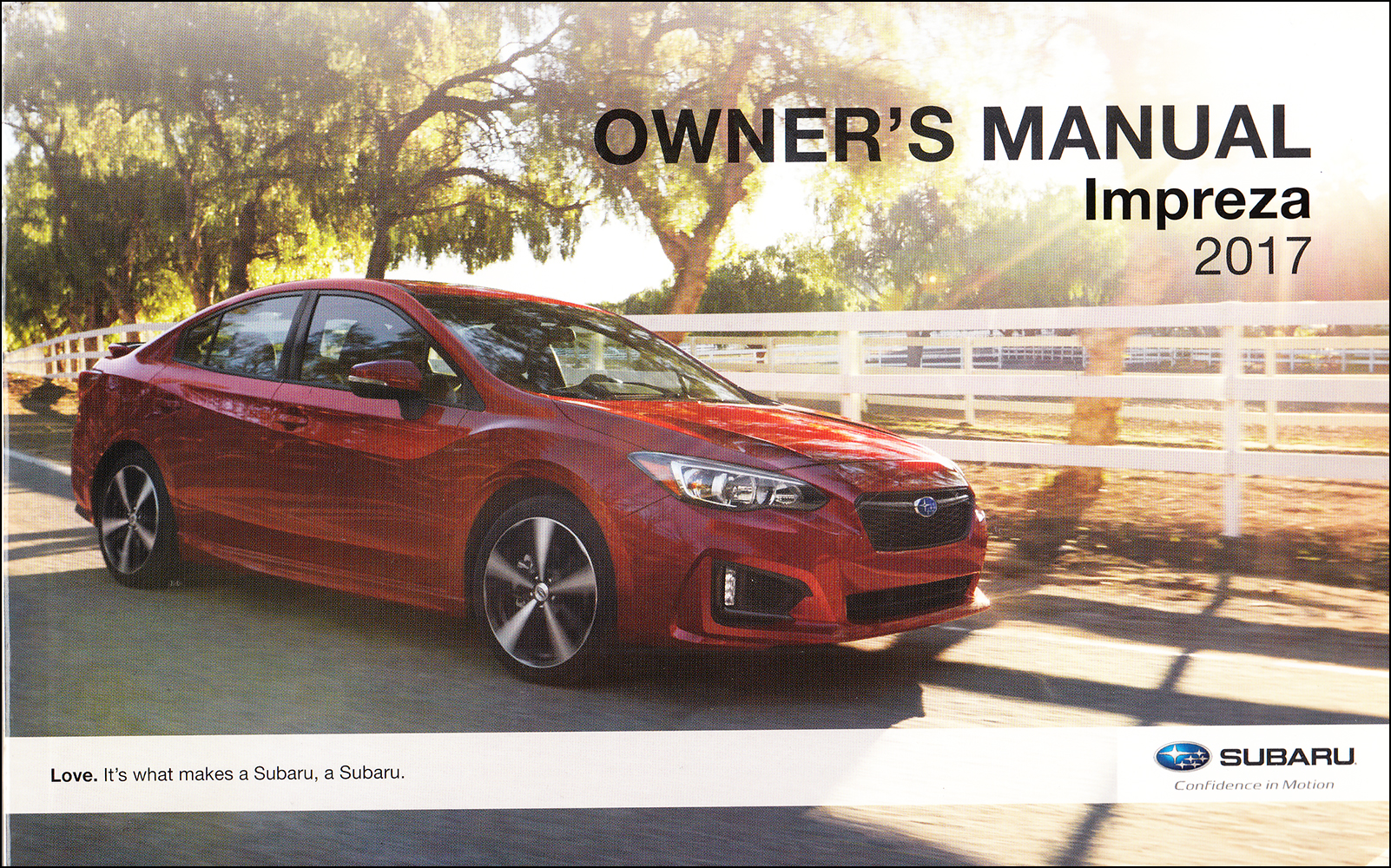 2017 Subaru Impreza Owner's Manual Original