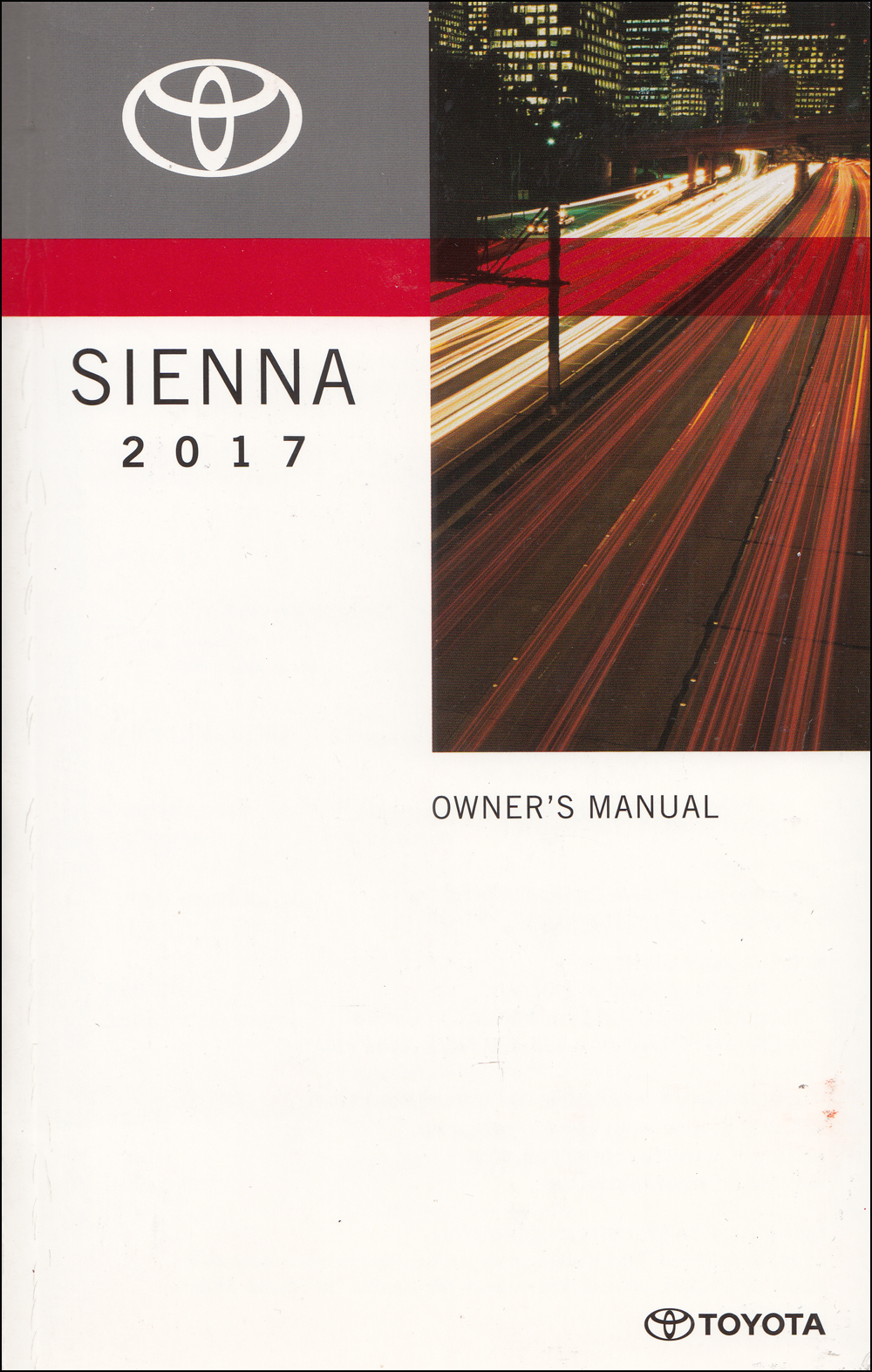 2017 Toyota Sienna Owners Manual Original