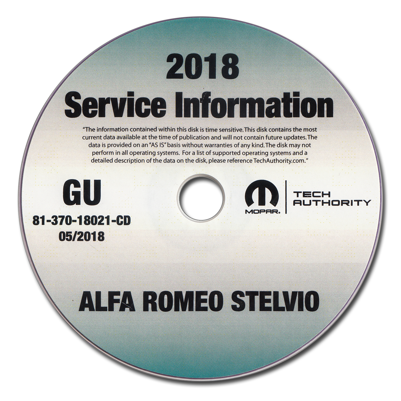 2018 Alfa Romeo Stelvio Repair Shop Manual CD-ROM