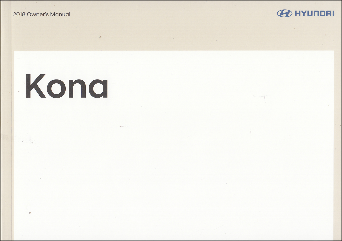 2018 Hyundai Kona Owner's Manual Original