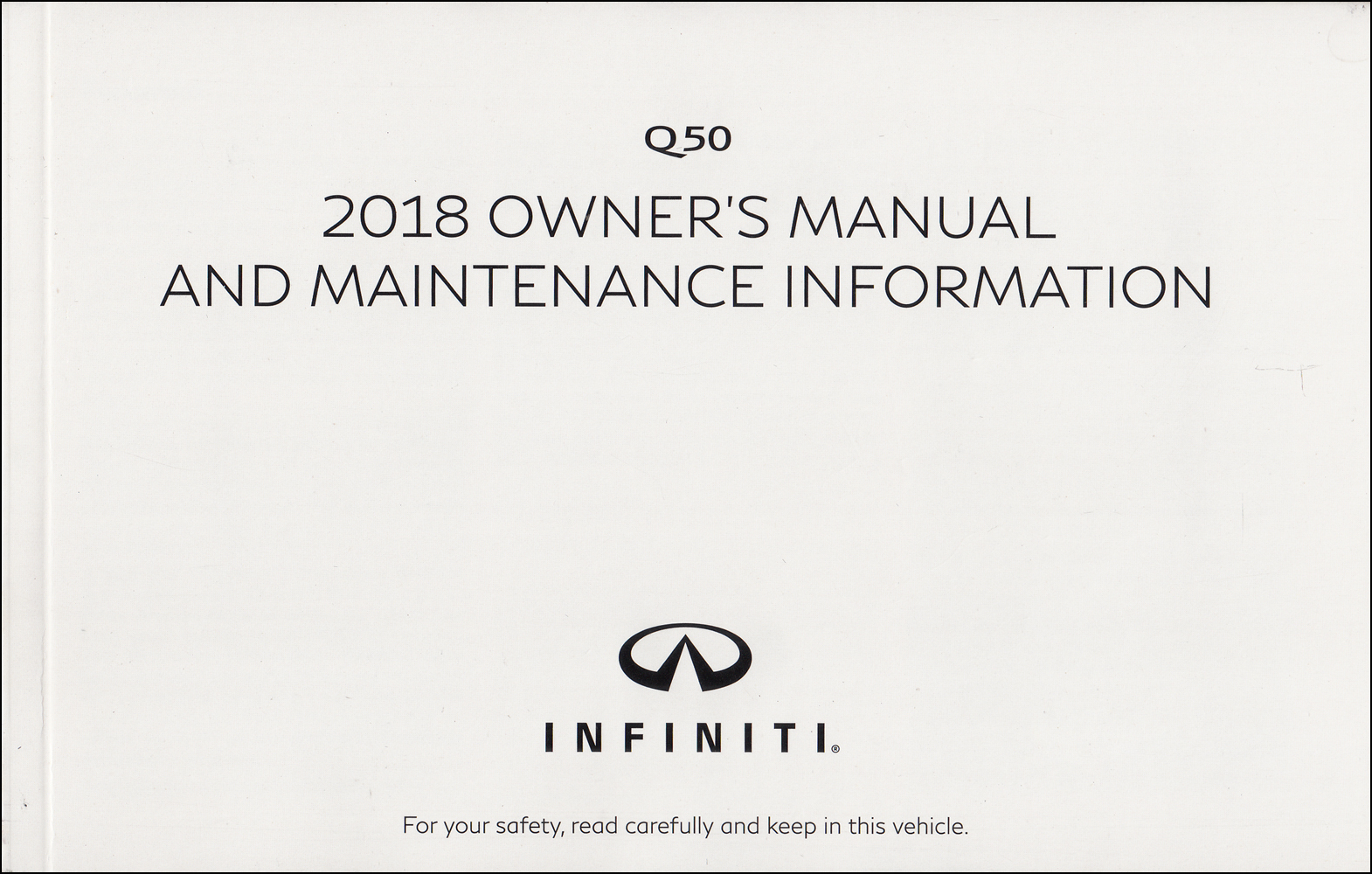 2018 Infiniti Q50 Owner's Manual Original