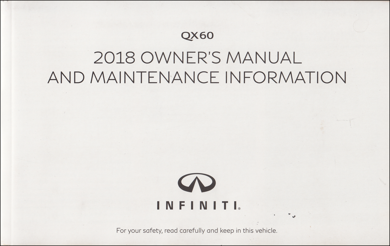 2018 Infiniti QX60 Owner's Manual Original