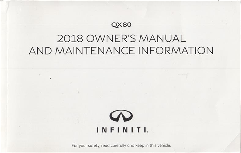 2018 Infiniti QX80 Owner's Manual Original